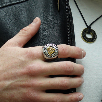 Anillo Sello Valknut